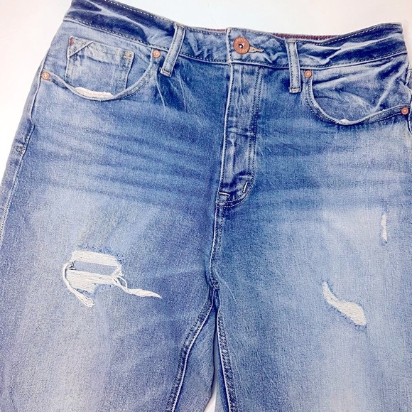 Edgely Maurice’s High Rise Mom Button Fly Distressed Jeans Women’s 12 Short - Picture 3 of 14